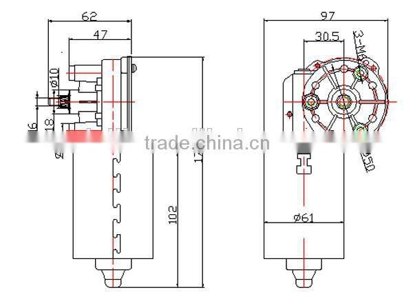 12/24V 50W windscreen wiper motor