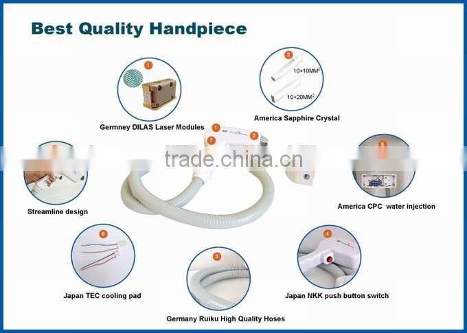 2016 best quality hair removal laser/ 808nm diode laser hair removal machine for sale