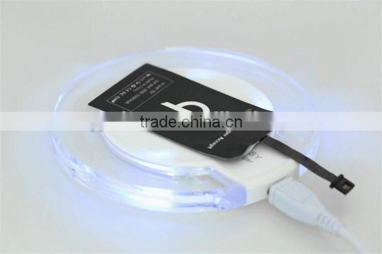 OEM ORDER WELCOME QI WIRELESS CHARGER PAD STAND QI WIRELESS CHARGER PAD WITH LCD LIGHT FOR GALAXY S7 EDGE TRANSMITTER
