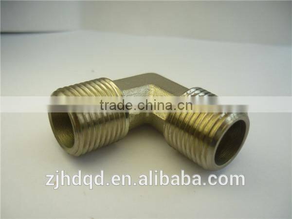 L-type connector male thread , forged brass connector , NPT BSP thread .