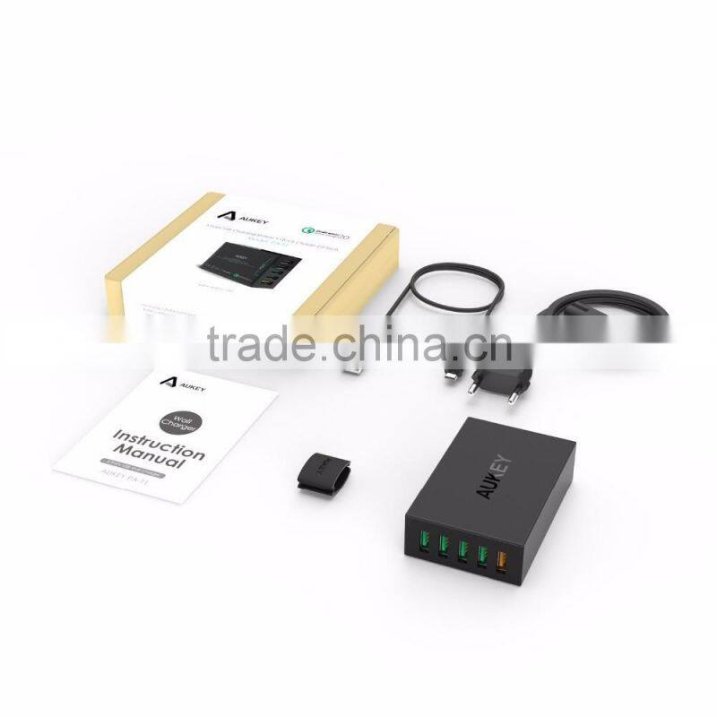 Aukey Quick Charge 2.0 54W 5 Ports USB Desktop Charging Station Wall Charger,EU plug