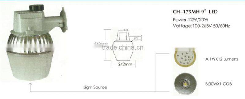 9 inch /12 inch cattage cob with PIR sensor photocontrol 12w/ 24w/50w/ 30w led street light