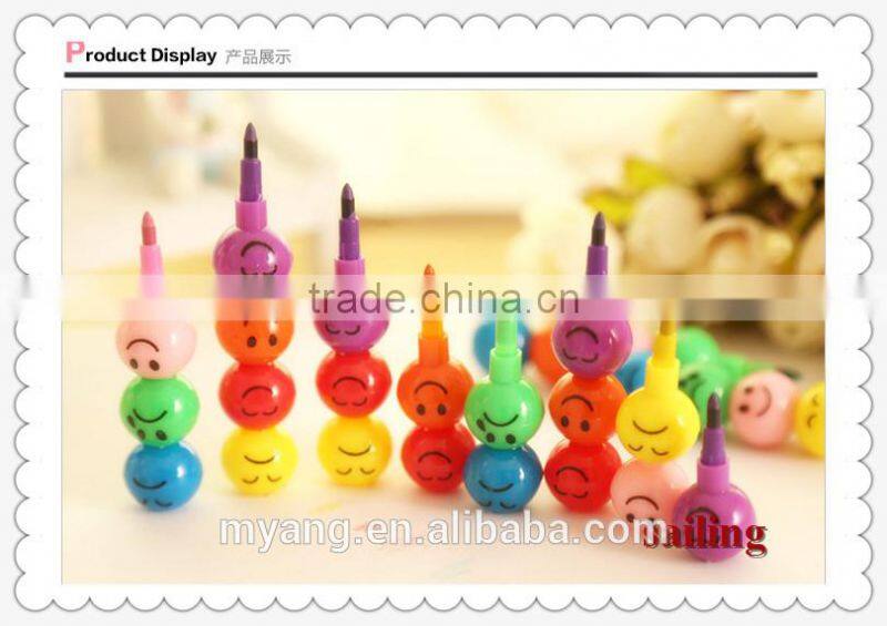 Lovely expression Non-toxic plastic haw shaped 7 Colored Crayons