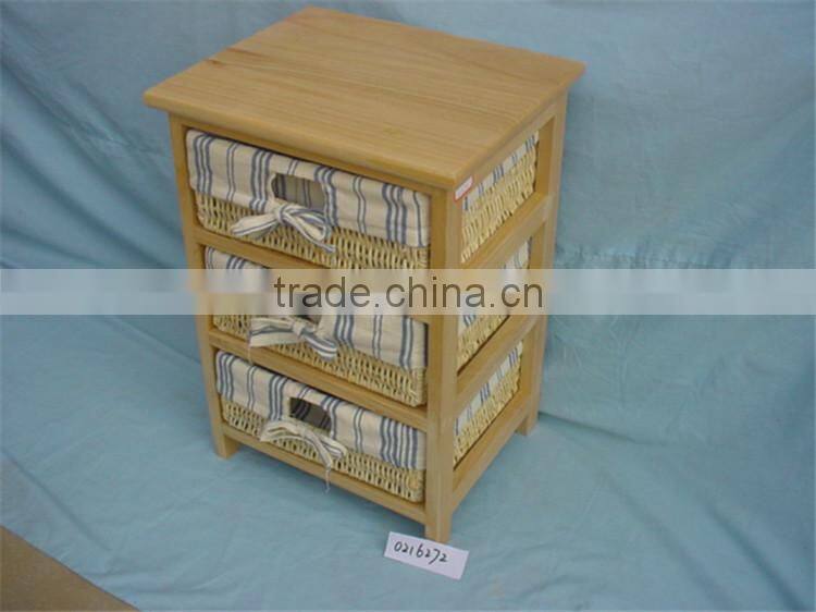 Wooden Storage Cabinet With Rattan/Wicker Drawer
