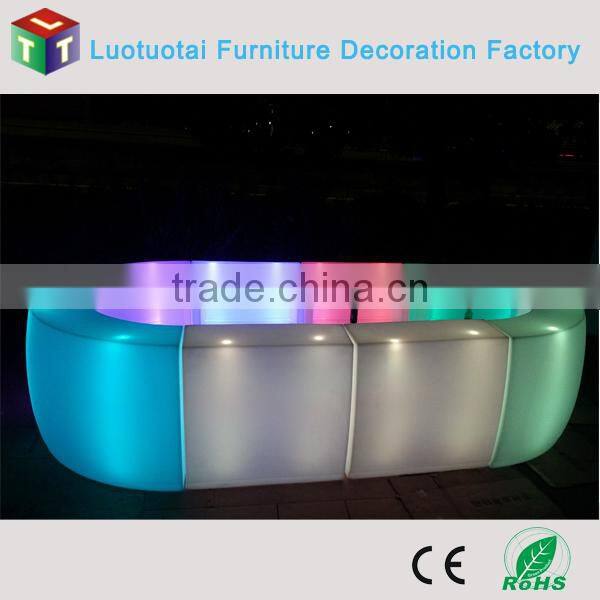 PE plastic led outdoor lounge bar cocktail table