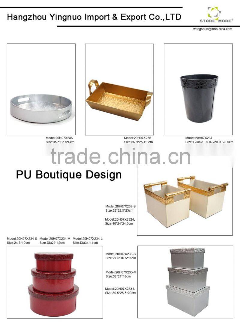 Coloful Leather Serving Tray with Two Handles, 35.5*48.3*5cm