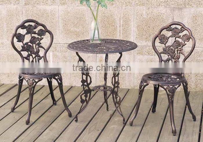 All-wheather Bistro Outdoor Table Set Rose Floral Patio Garden Furniture