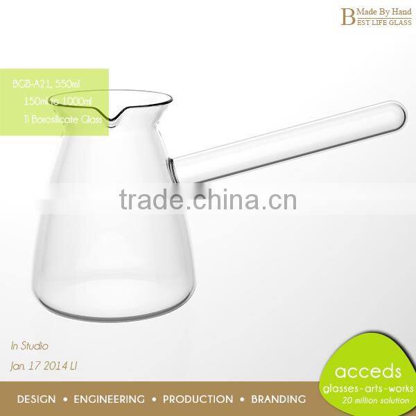 Novelty Borosilicate Beautiful China Glass Milk Pot