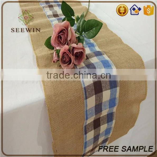 2016 lace pattern burlap table runner