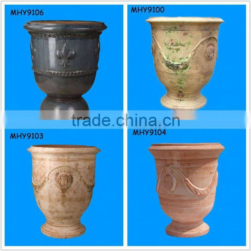 terracotta antique anduze clay pot for garden or indoor