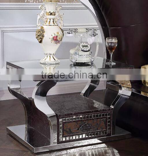 glass top side table