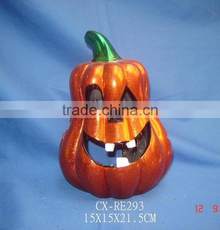 porcelain moroccan ceramic garden indoor use -dolomite pumpkin candle holder