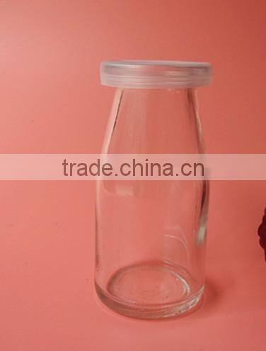 180ml round shape high glass milk yogurt bottle with cap