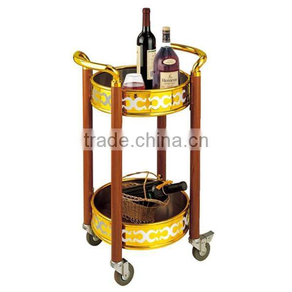 Luxury stainless steel liquor and food serving trolley C-38