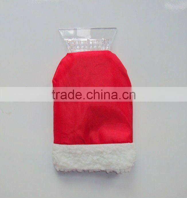 Christmas hat shape ice scraper with glove