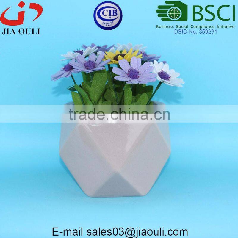 Flower pot plant holder White glazed Ceramic planter pots garden
