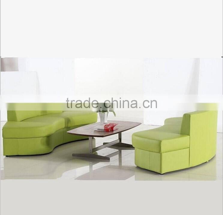 Fresh modeling modern colorful backrest sofa chair hotel lobby apple green fabric divan sofa