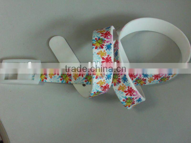 2016 fashion spay printing Eco-Environmental Silicone boy golf Belt