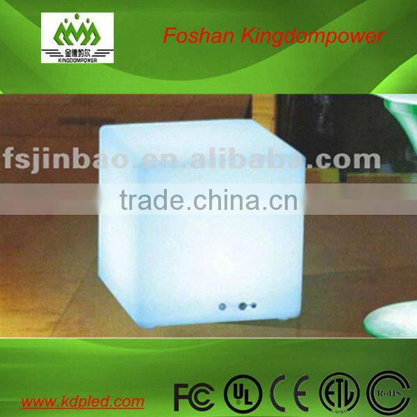 illuminated RGB led glowing outdoor cube