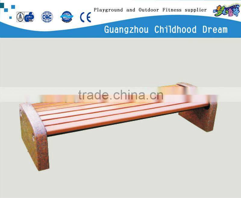 (HD-20005 ) wood long patio bench with handrail
