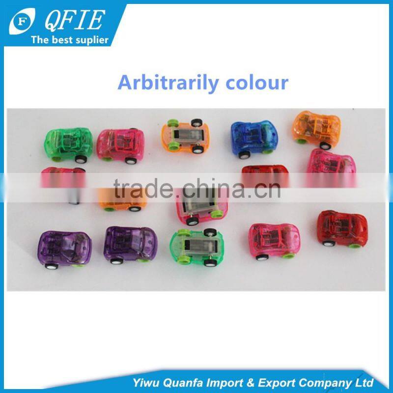 Funny plastic pull back transparent mini car toy for capsule