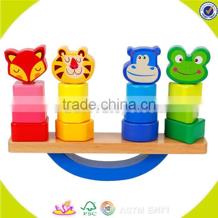 Wholesale creative wooden balance scale toy teaching aid wooden balance scale toy W11F008