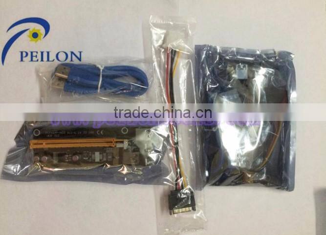 60cm USB 3.0 PCIE 4PIN X1 TO X16 with power supply cable / PCI-e 6PIN 1x to 16x Adapter