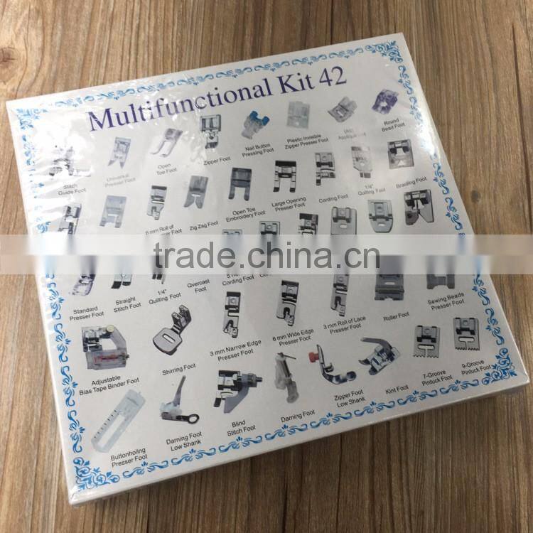 Universal 42 pcs Prices Sewing Machine Feet Set Mini Sewing Machine Braiding/Blind Stitch/Darnign Foot Kit