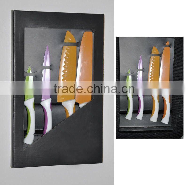 PP&rubber handle color non-stick kitchen knife