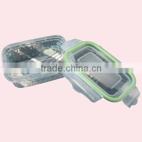 Food Grade Rectangle Shape Plastic Transparent Preserving Fresh Box with lock