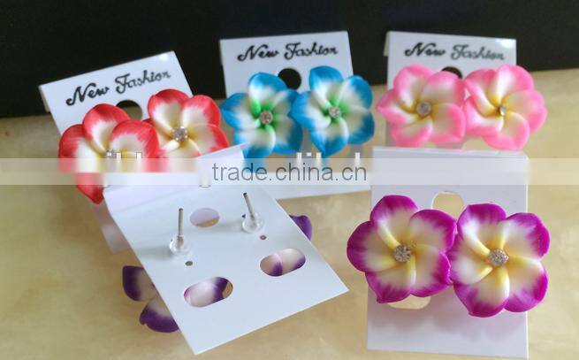 Hot sell Hawaiian plumeria Flower stud earring Designs for Women