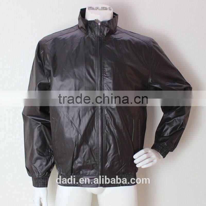 Fashion Black PU Leather Men Winter Jacket