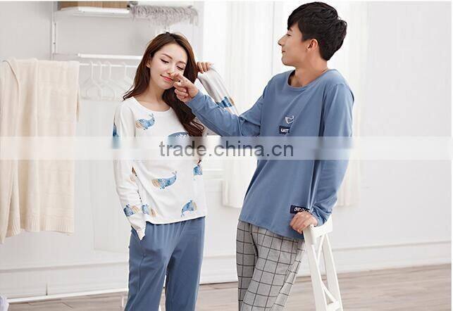 Cartoon lovers pajamas suit/wholesale Cotton leisurewear pajamas in spring and autumn