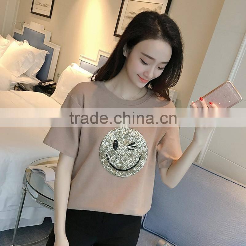 White Woman Fashion Design Custom Printing 100% Cotton Soft Loose Women's t shirts cotton