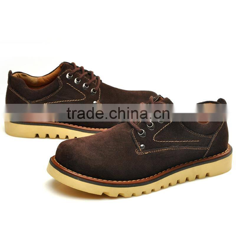 Black swede leather casual shoes fashion sample for men, adults work boots shoes with leather upper and rubber sole