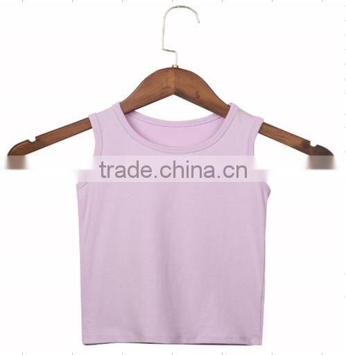 Wholesale cheap baby clothing 100% cotton baby girl vest children summer simple solid color waistcoat