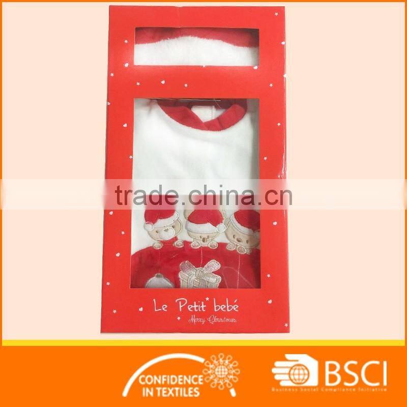 cheap nice red bear happy baby christmas romper
