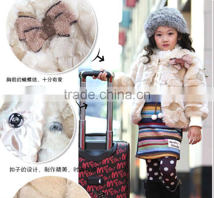 2016 New design clothing of winter white fur dresses for kids girls