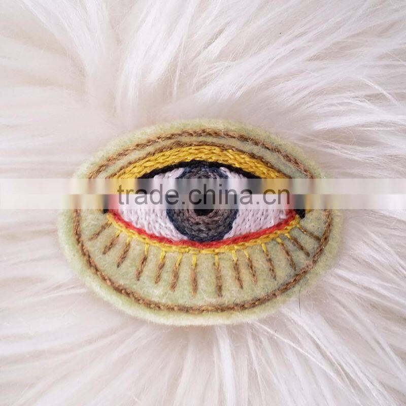 Custom high quality embroidered eye patch for clothes embroidery patch made in china choose size/color