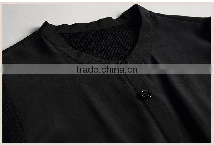 HOYUGO 2015 spring new middle long fashion real silk transparency coat