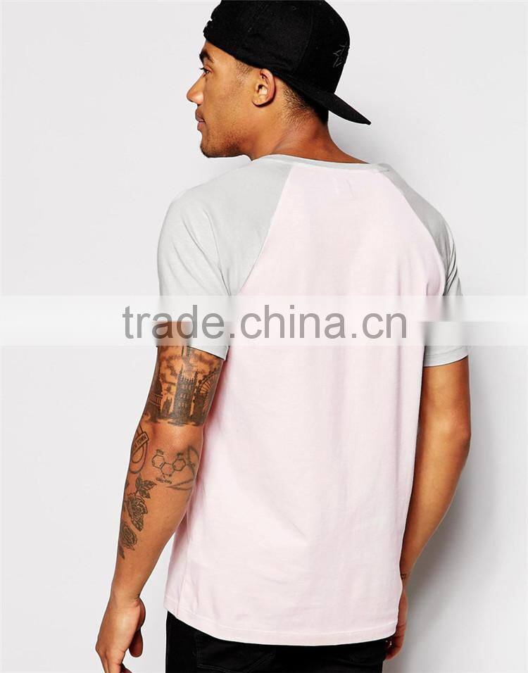 2015 mens blank t shirt latest contrast raglan sleeve t shirt men