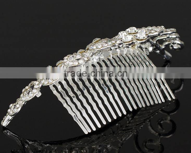 Hot sale alloy tiara top rhinestone crown hair jewelry for girl wedding jewelry