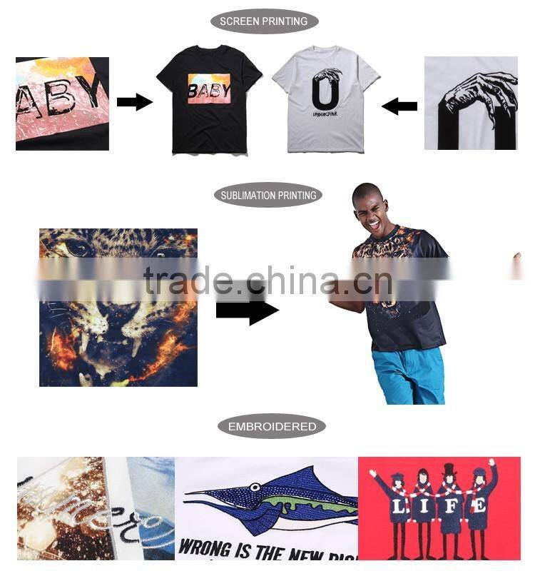 MGOO Newest Arrival Beautiful Embroidered T-shirt Custom Handmade Animal Pattern Tees Mens Black Cotton Tshirts