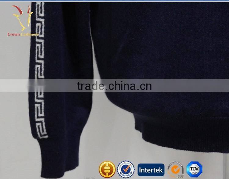 Mens Navy Blue V Neck Thick Intarsia Cardigan Sweaters