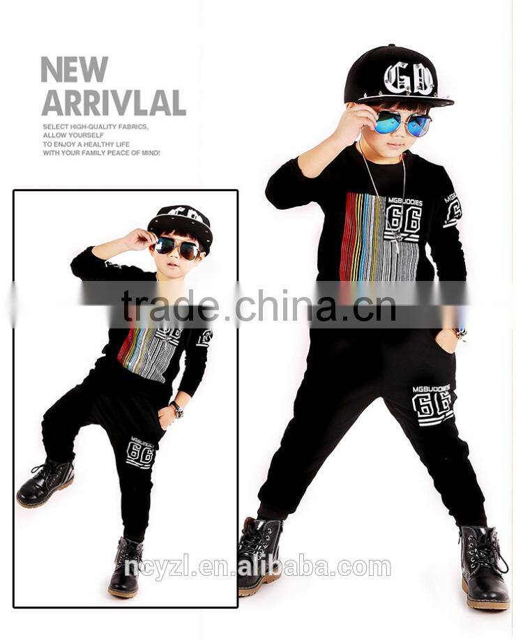 custom new style design cotton M L XXXXL hoodies and pants boys clothes sets