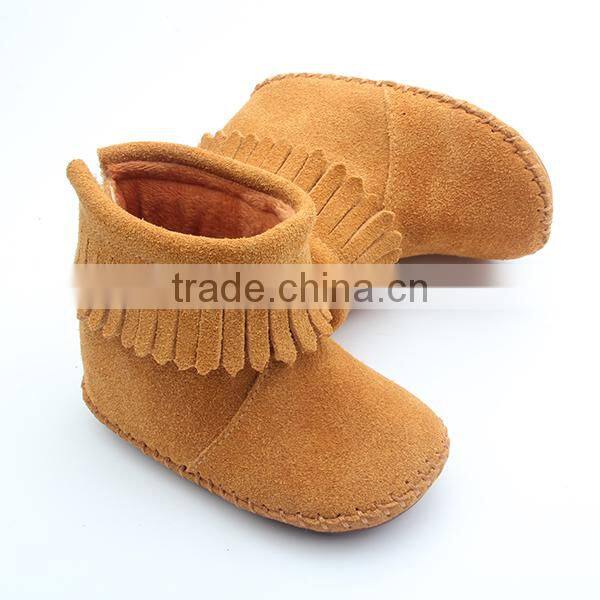 popular sports baby shoe leather moccasins shoes for winter boots
