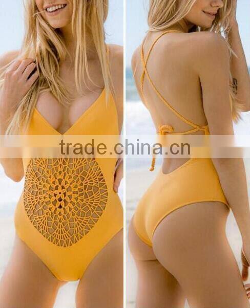 EY0035A One Piece backless Swimsuit Monokini Women Brazilian Halter Bathing Suit 2016 Sey beach Swimsuit