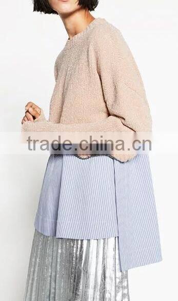 EY0865S 2016 Fancy Women Colorful Crochet Pure Color Knitted Winter Pullover Sweater