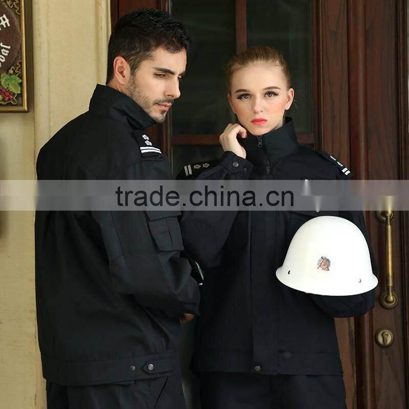 Juqian HighClass New Design Best Black Color Thick Winter Military Security Guard Uniform For Sale
