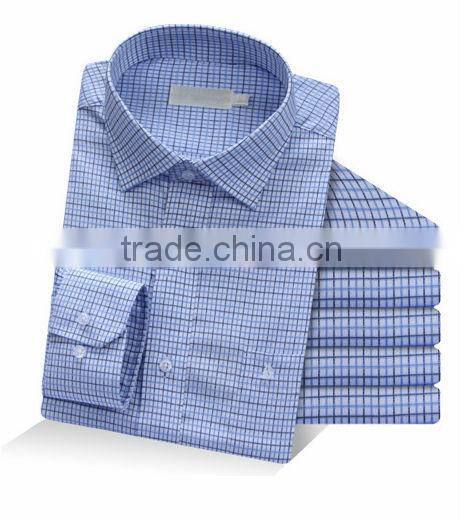 Wholesale classic 100% cotton plaids long sleeve deep color plaids men shirts
